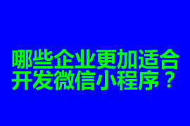 哪些企業(yè)更加適合開(kāi)發(fā)微信小程序？